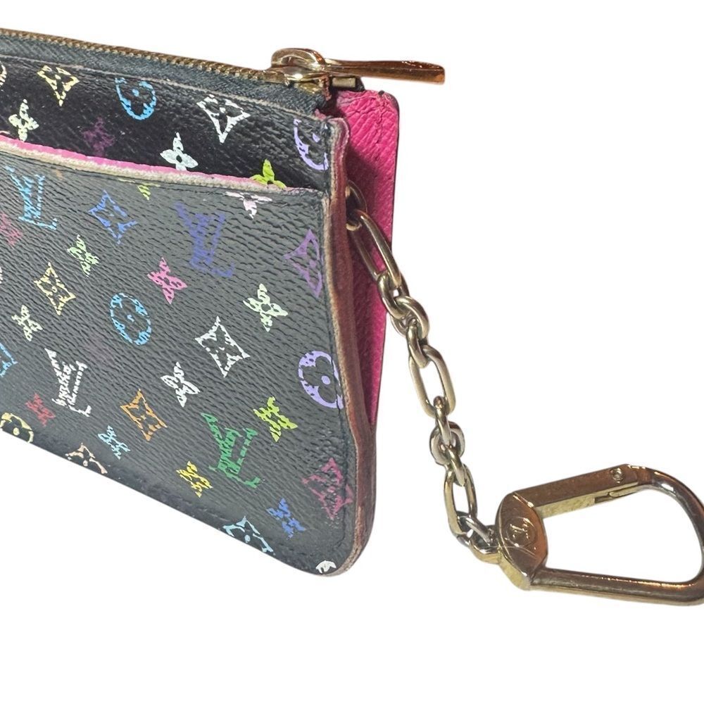 Auth Vintage Louis Vuitton 33 Multicolor Murakami LV Keychain Black Pouch - Picture 9 of 12